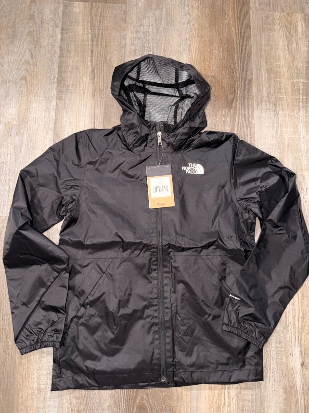 The North Face Zipline Rain Jacket Kids XL 14/16 TNF Black NWT MSRP $80